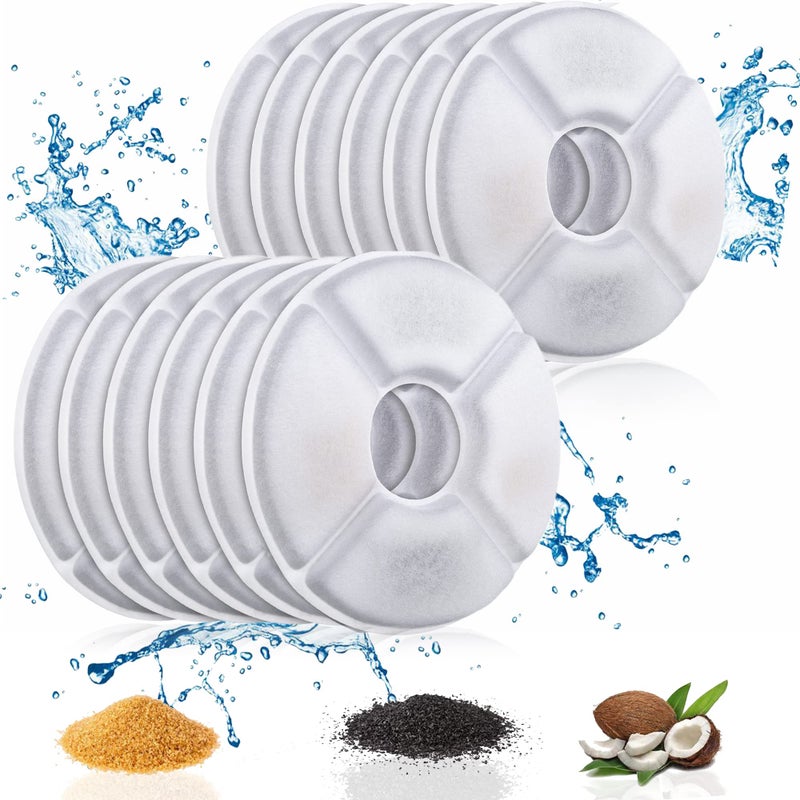 ITidyHome 12 Pack Cat Water Fountain Filters of Pet Fountain Replacement Filter,for most 81oz/2.4L Automatic Pet Cat Dog Water Fountain Dispenser - Image 1